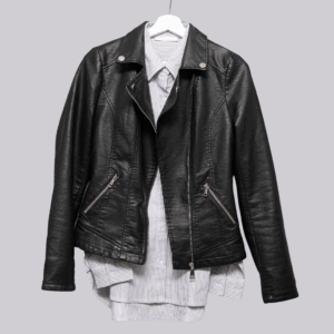 Black Faux Leather Biker Jacket